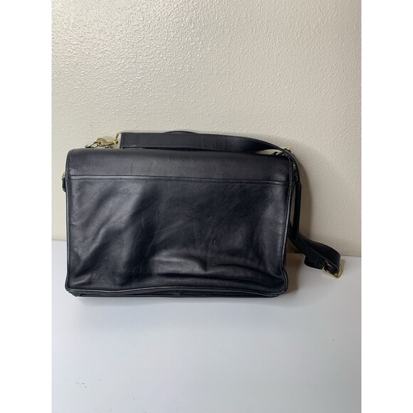 Coach Black Leather Shoulder Strap Double Closure Briefcase Bag F2S-5310 - Picture 3 of 13